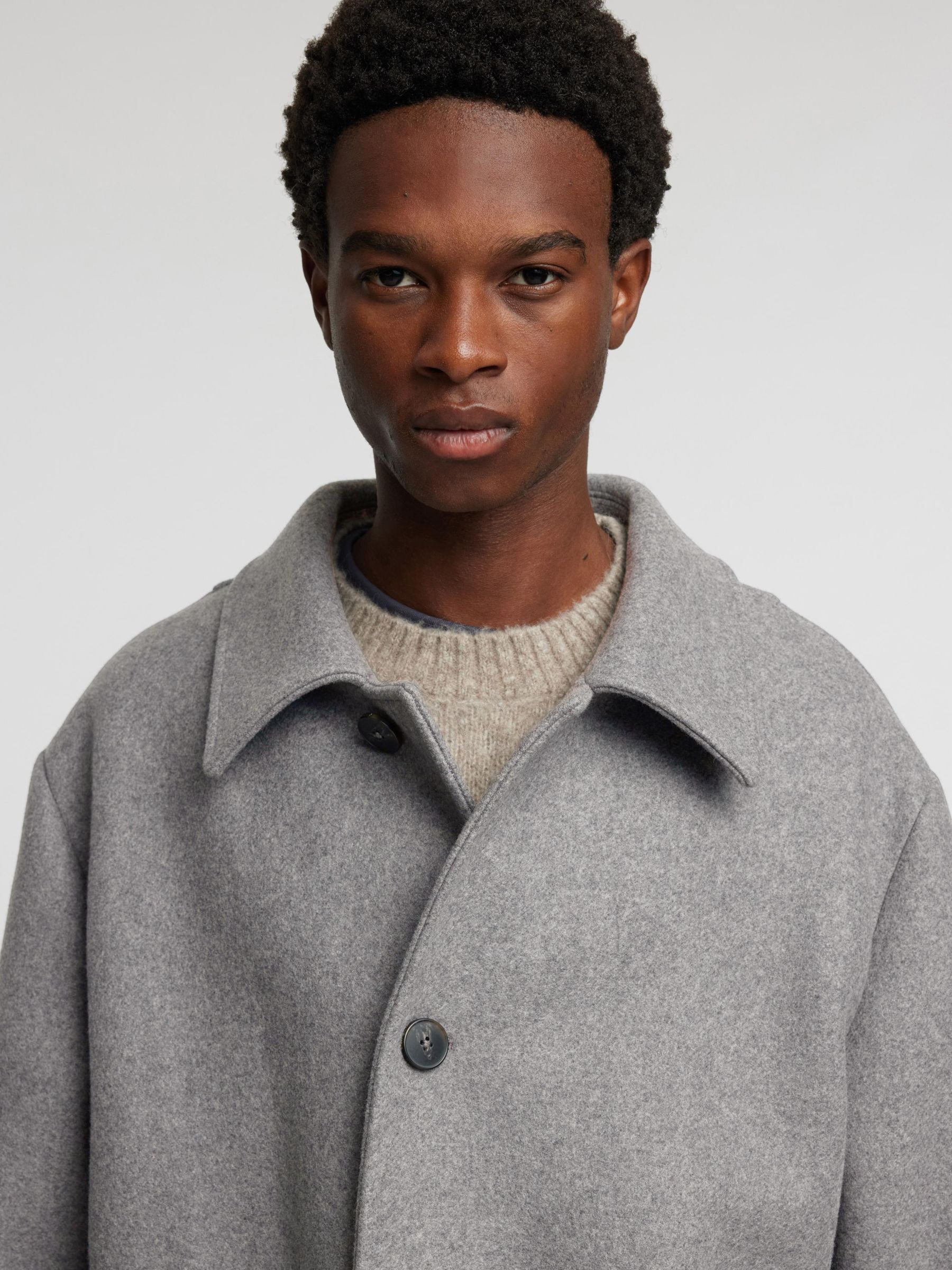 Long gray wool coat clearance