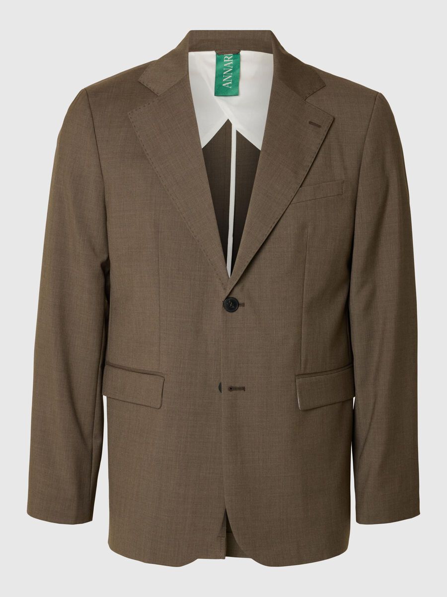 Carousel image - RELAXED FIT WOOL BLAZER, Brindle | 3