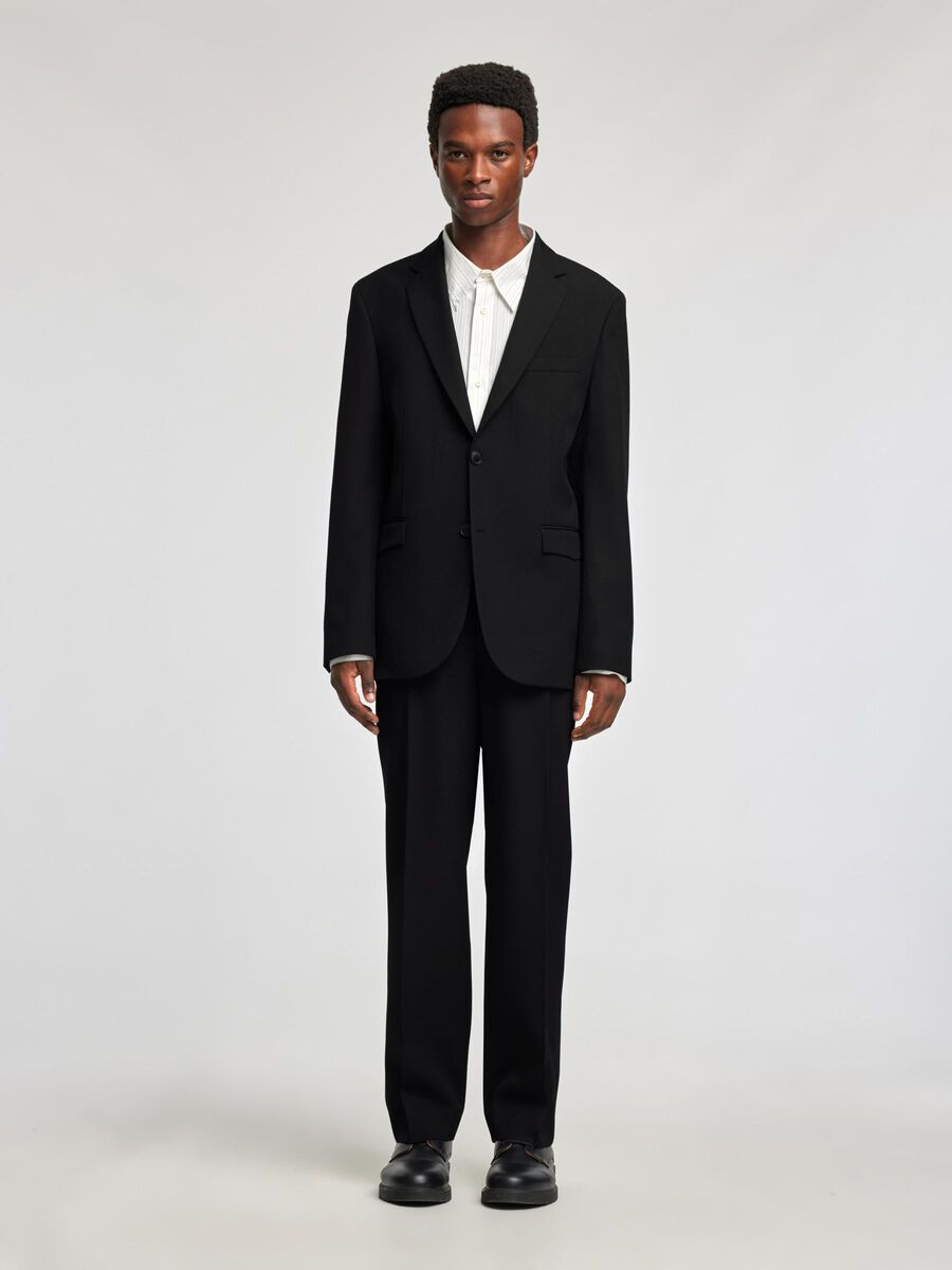 Selected REGULAR FIT  TROUSERS, Black, highres - 16095648_Black_005.jpg