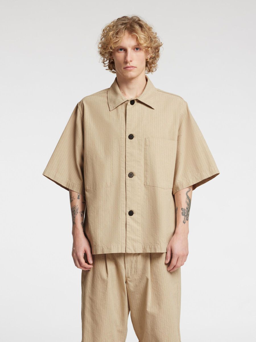 Selected LOOSE FIT OVERSHIRT, Weathered Teak, highres - 16097595_WeatheredTeak_1182523_003.jpg