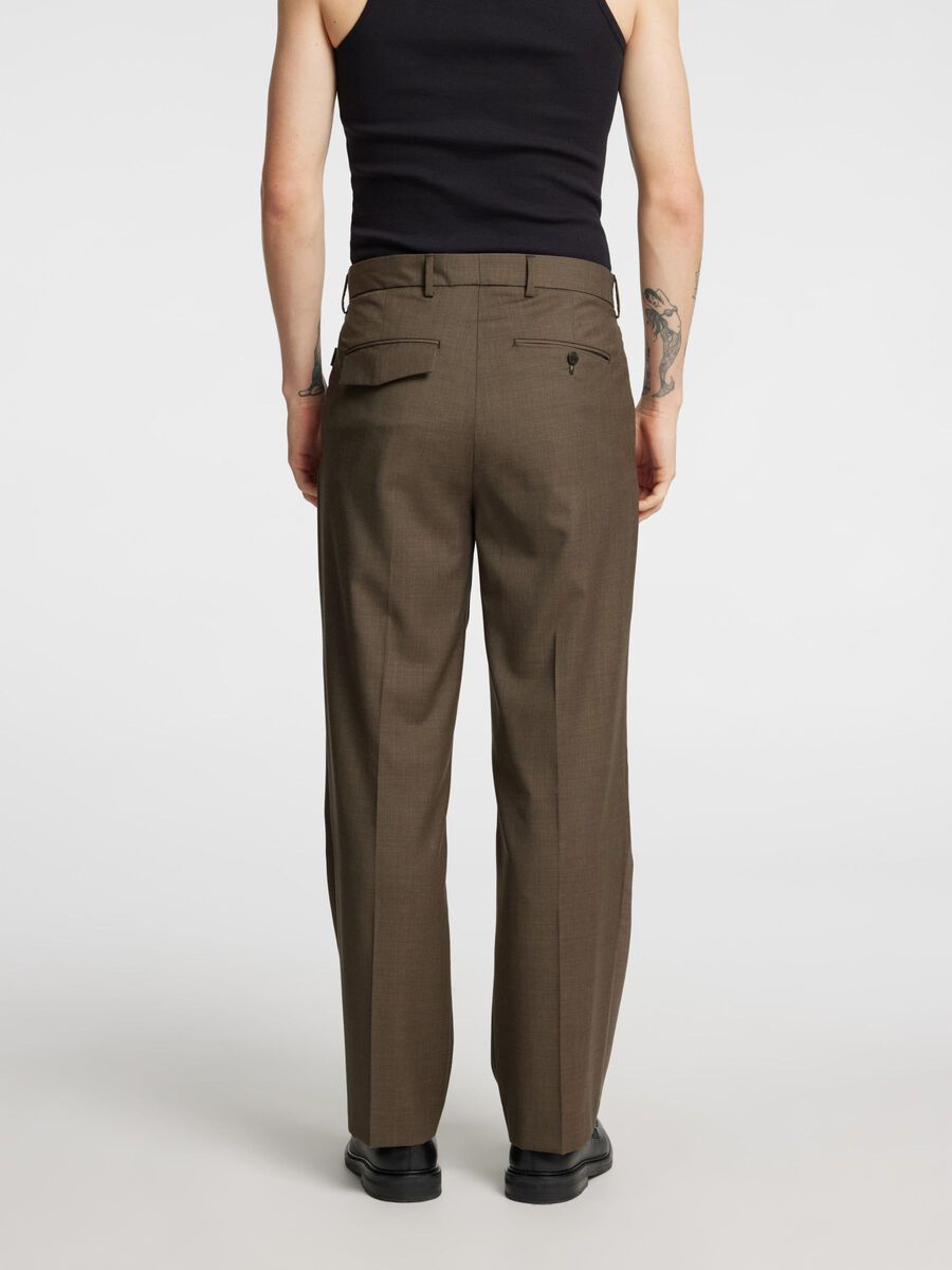 Carousel image - RELAXED FIT WOOL TROUSERS, Brindle | 6