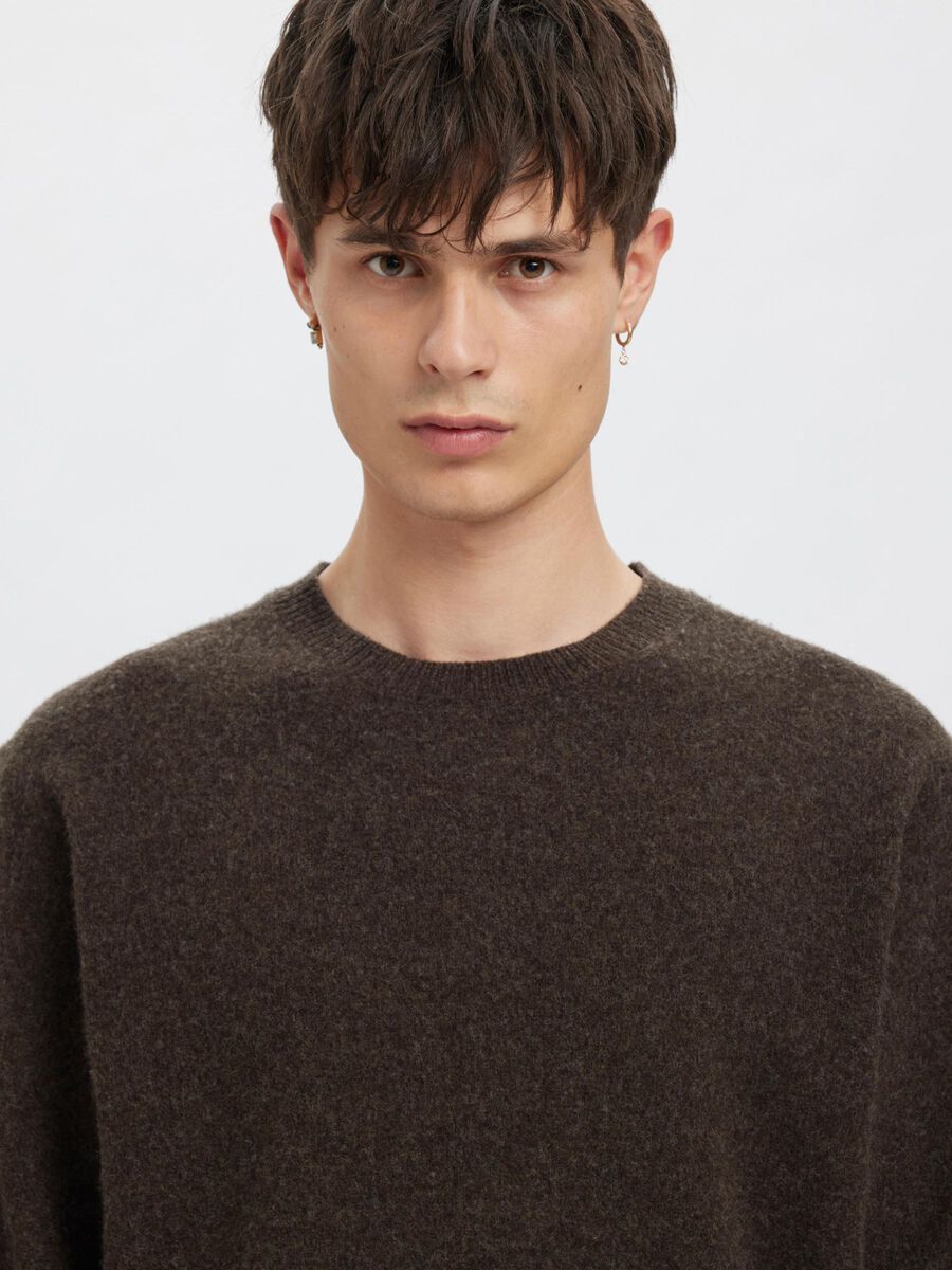 Carousel image - MERINO WOOL PULLOVER, Black Coffee | 5