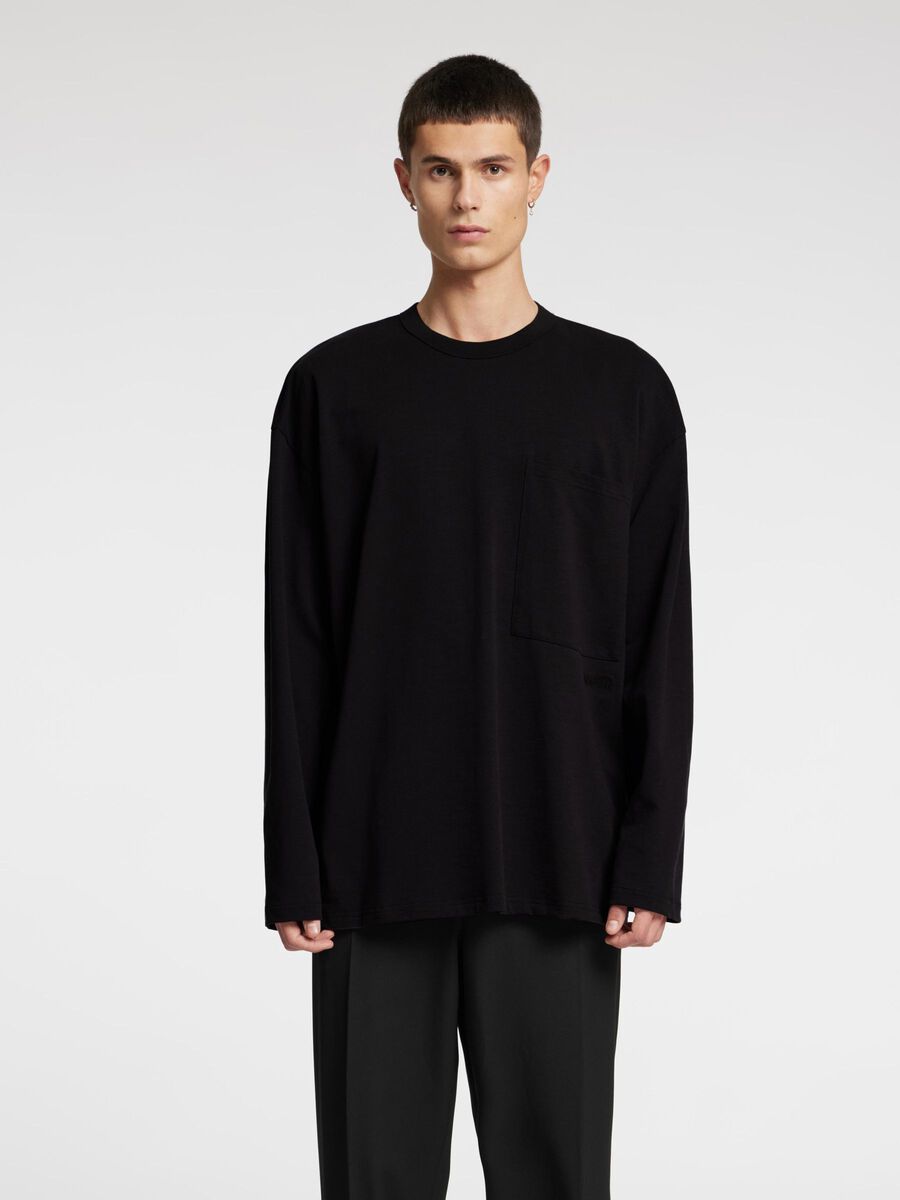 Selected LONG SLEEVED COTTON T-SHIRT, Black Onyx, highres - 16096840_BlackOnyx_003.jpg