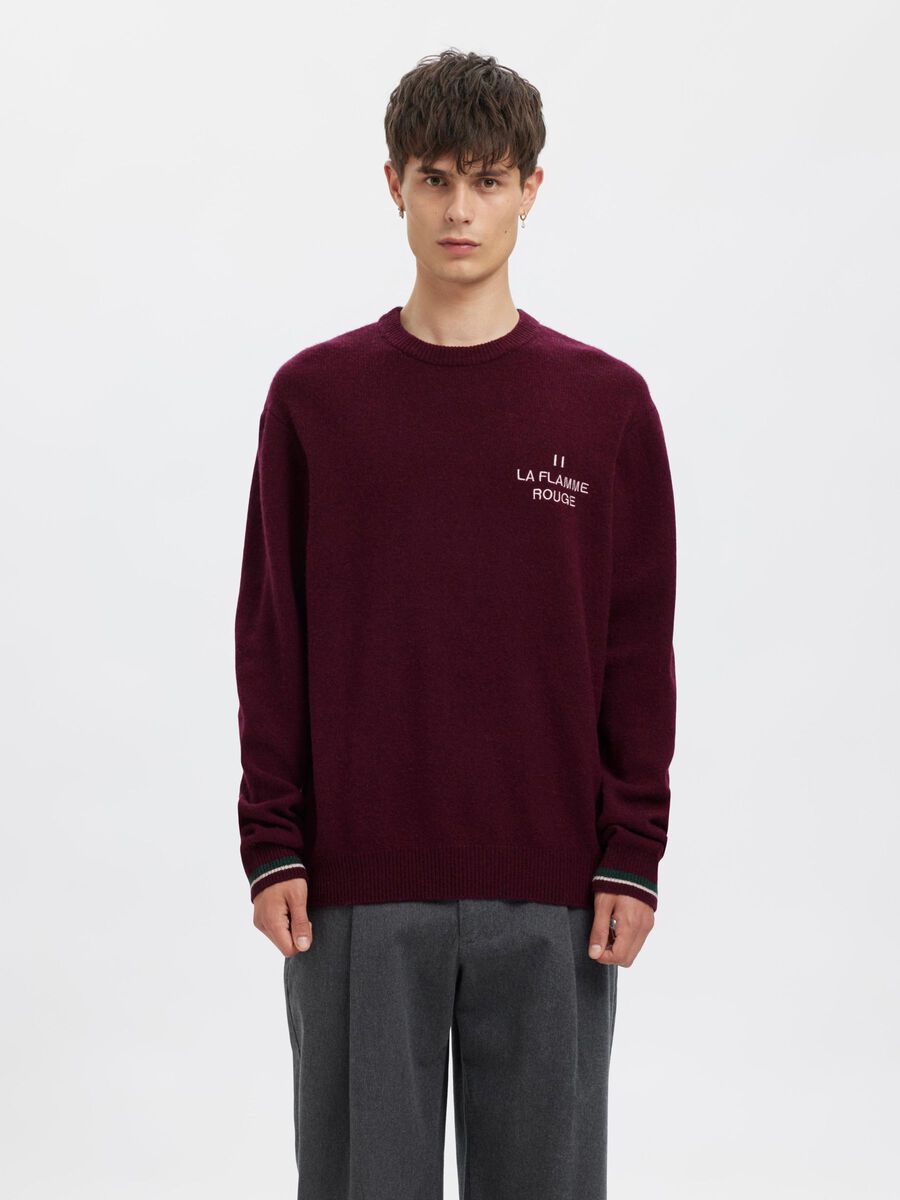 Carousel image - REGULAR FIT KNITTED PULLOVER, Loganberry | 2