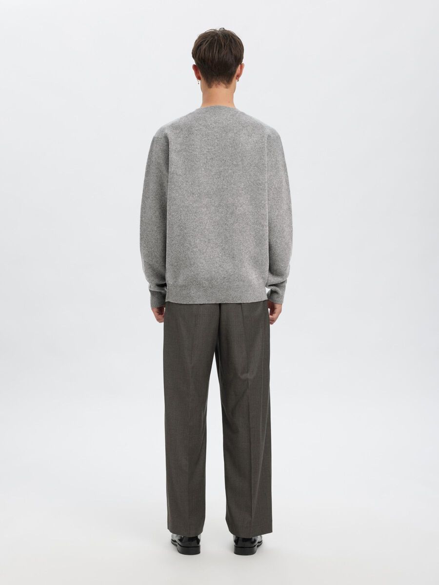 Carousel image - MERINO WOOL PULLOVER, Medium Grey Melange | 4
