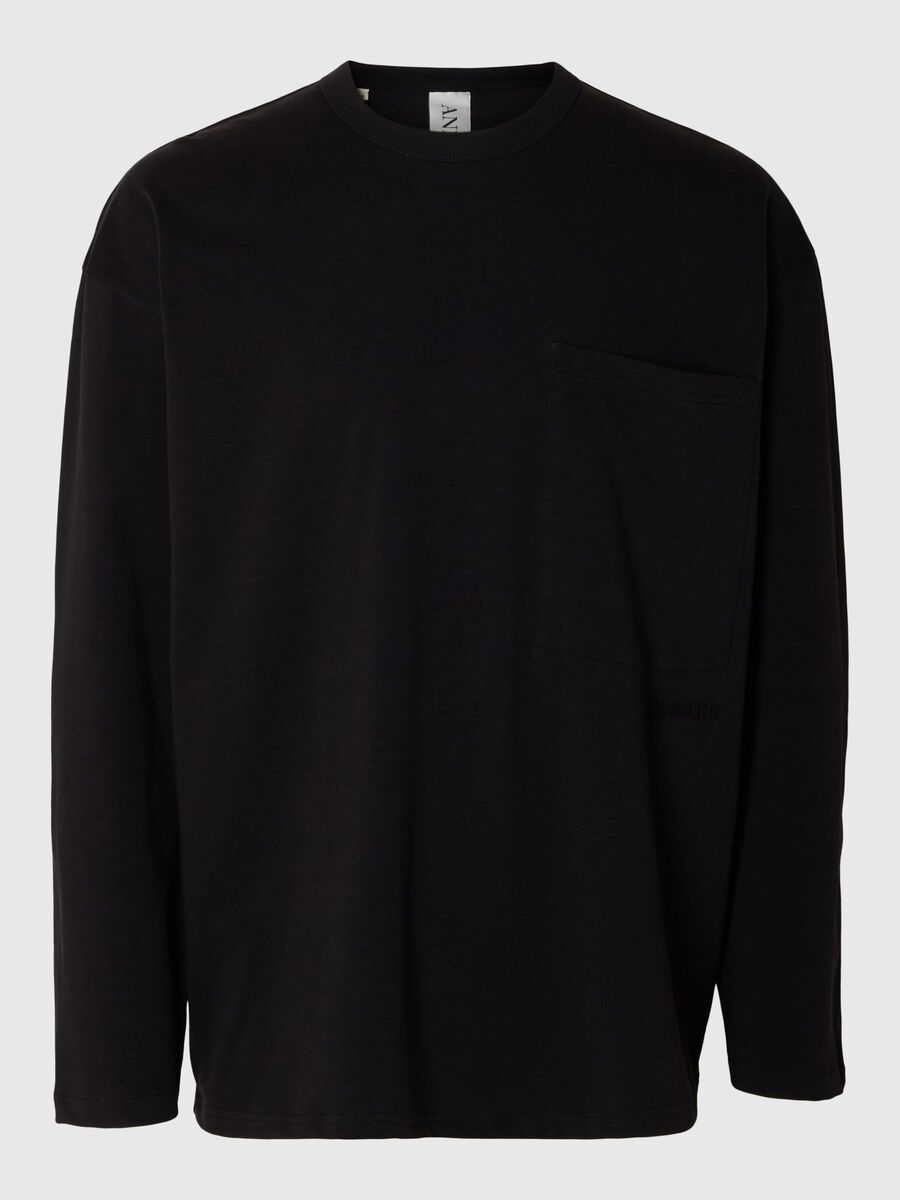 Carousel image - COTTON LONG-SLEEVED T-SHIRT, Black Onyx | 3