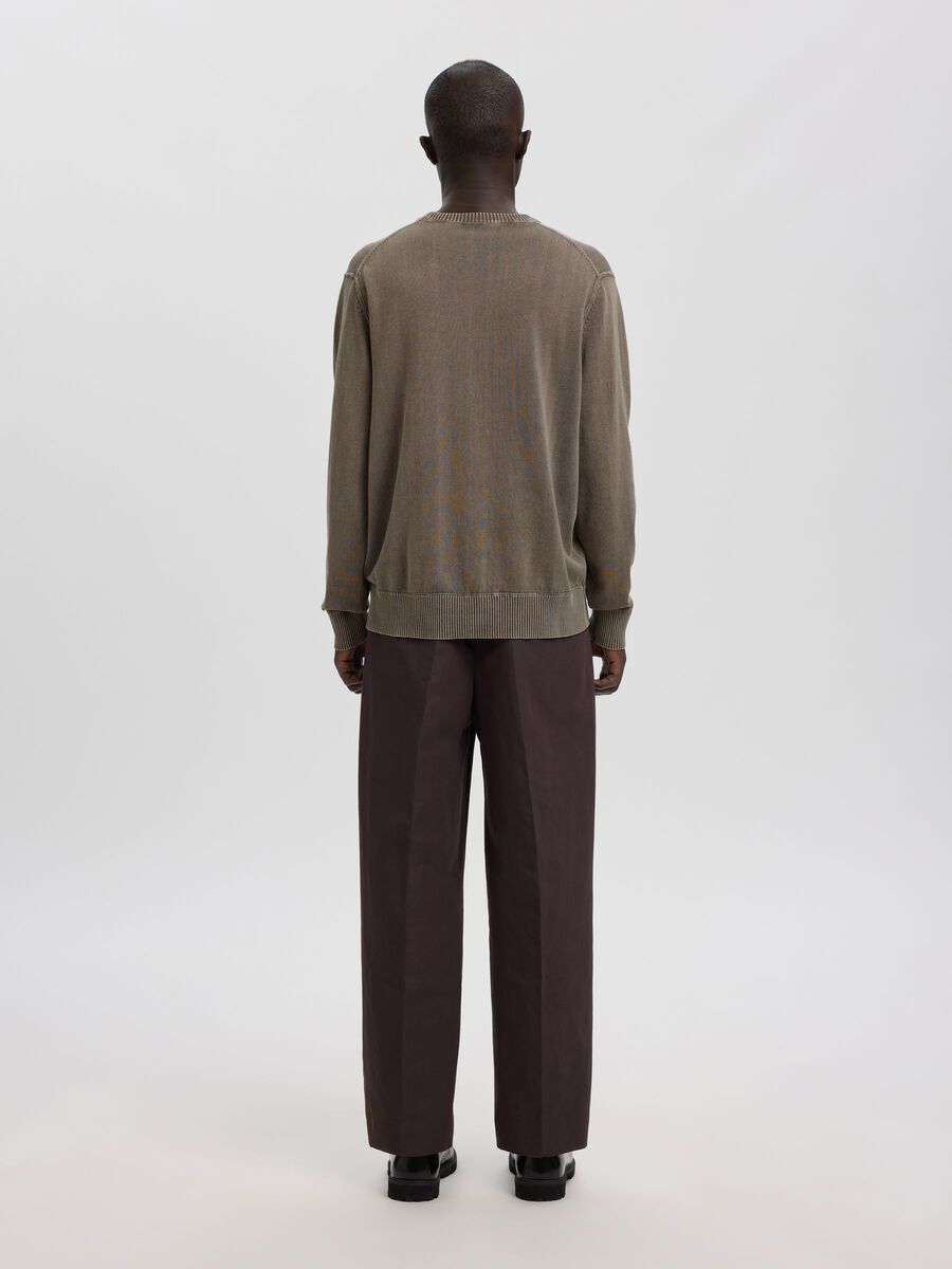 Carousel image - COTTON CREWNECK JUMPER, Dark Grey | 4