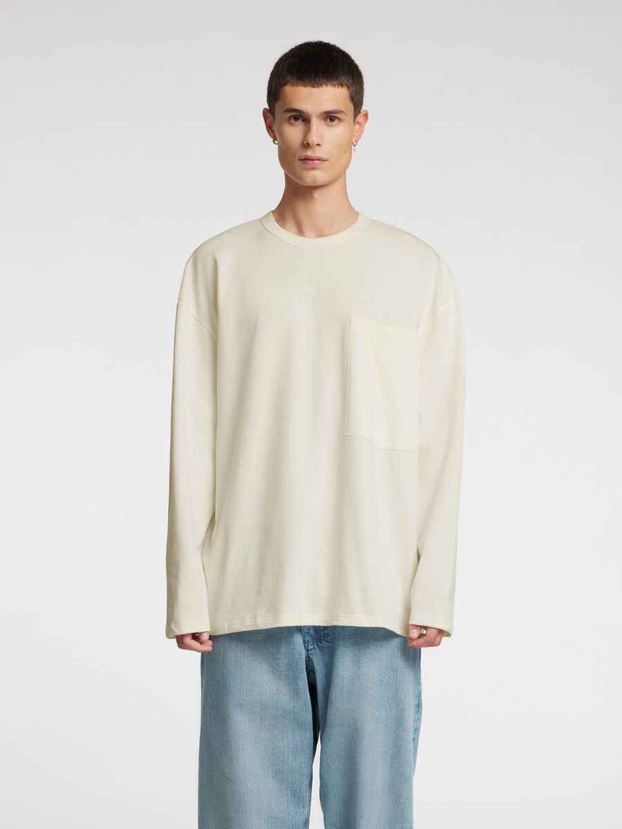 Selected LONG SLEEVED COTTON T-SHIRT, Coconut Milk, highres - 16096840_CoconutMilk_003.jpg