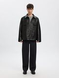 Product image thumbnail - LEATHER  JACKET, Black | 1