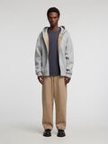 Selected ZIPPED HOODED SWEATSHIRT, Grey Melange, highres - 16095237_GreyMelange_005.jpg