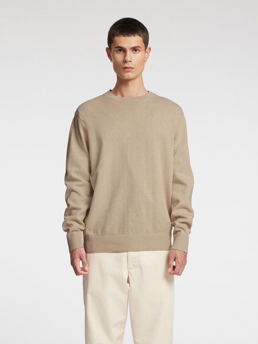 Selected REGULAR FIT  KNITTED PULLOVER, Beige, highres - 16097167_Beige_003.jpg