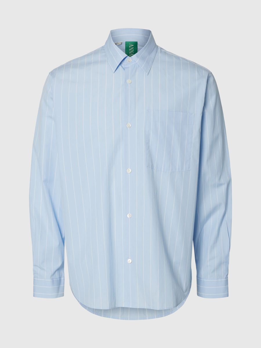 Carousel image - RELAXED FIT STRIPED SHIRT, Cashmere Blue | 3