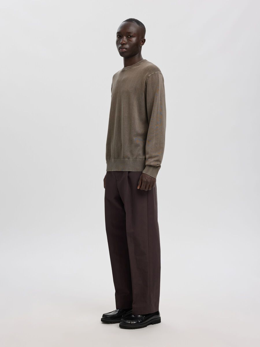 Carousel image - COTTON CREWNECK JUMPER, Dark Grey | 5