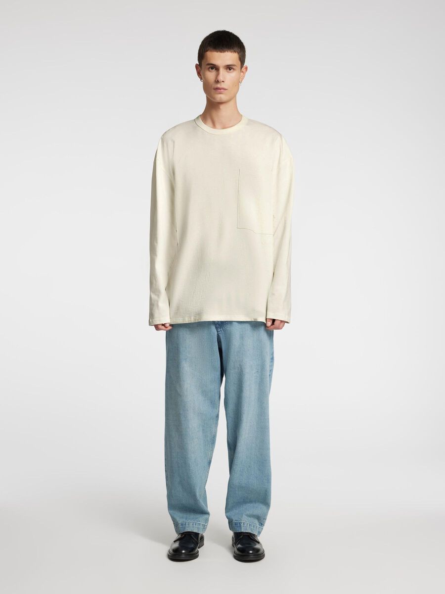 Selected LONG SLEEVED COTTON T-SHIRT, Coconut Milk, highres - 16096840_CoconutMilk_005.jpg