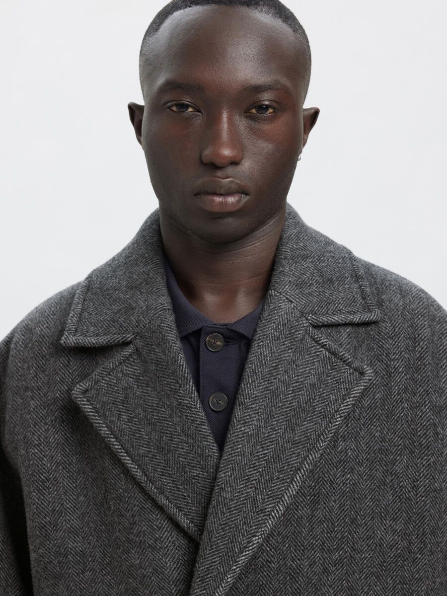 Carousel image - WOOL BLEND COAT, Grey Melange | 6