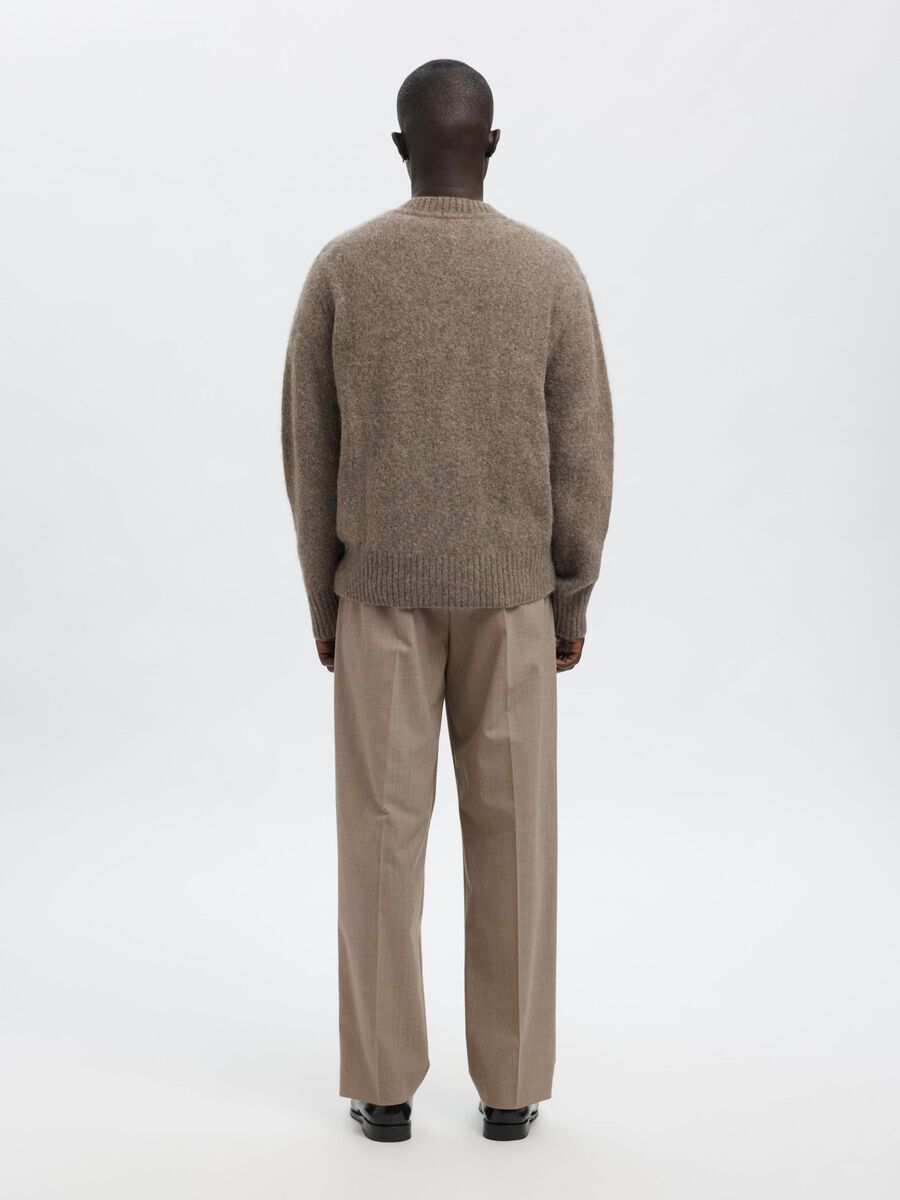 Carousel image - RELAXED FIT TROUSERS, Dark Sand Melange | 4