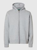 Selected ZIPPED HOODED SWEATSHIRT, Grey Melange, highres - 16095237_GreyMelange_001.jpg