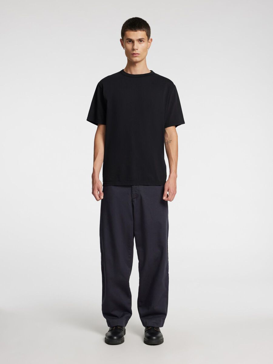 Selected SHORT SLEEVED COTTON T-SHIRT, Forged Iron, highres - 16096871_ForgedIron_005.jpg