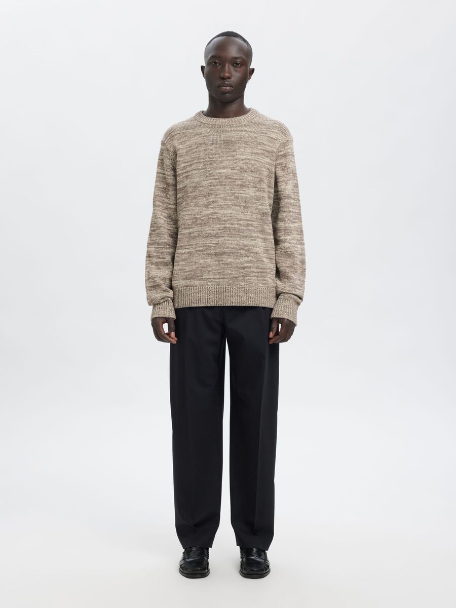 Product tile image - REGULAR FIT  KNITTED PULLOVER, Oatmeal | 16098693_Oatmeal_1206037