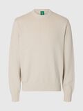 Product image thumbnail - COTTON CREWNECK JUMPER, Oatmeal | 3