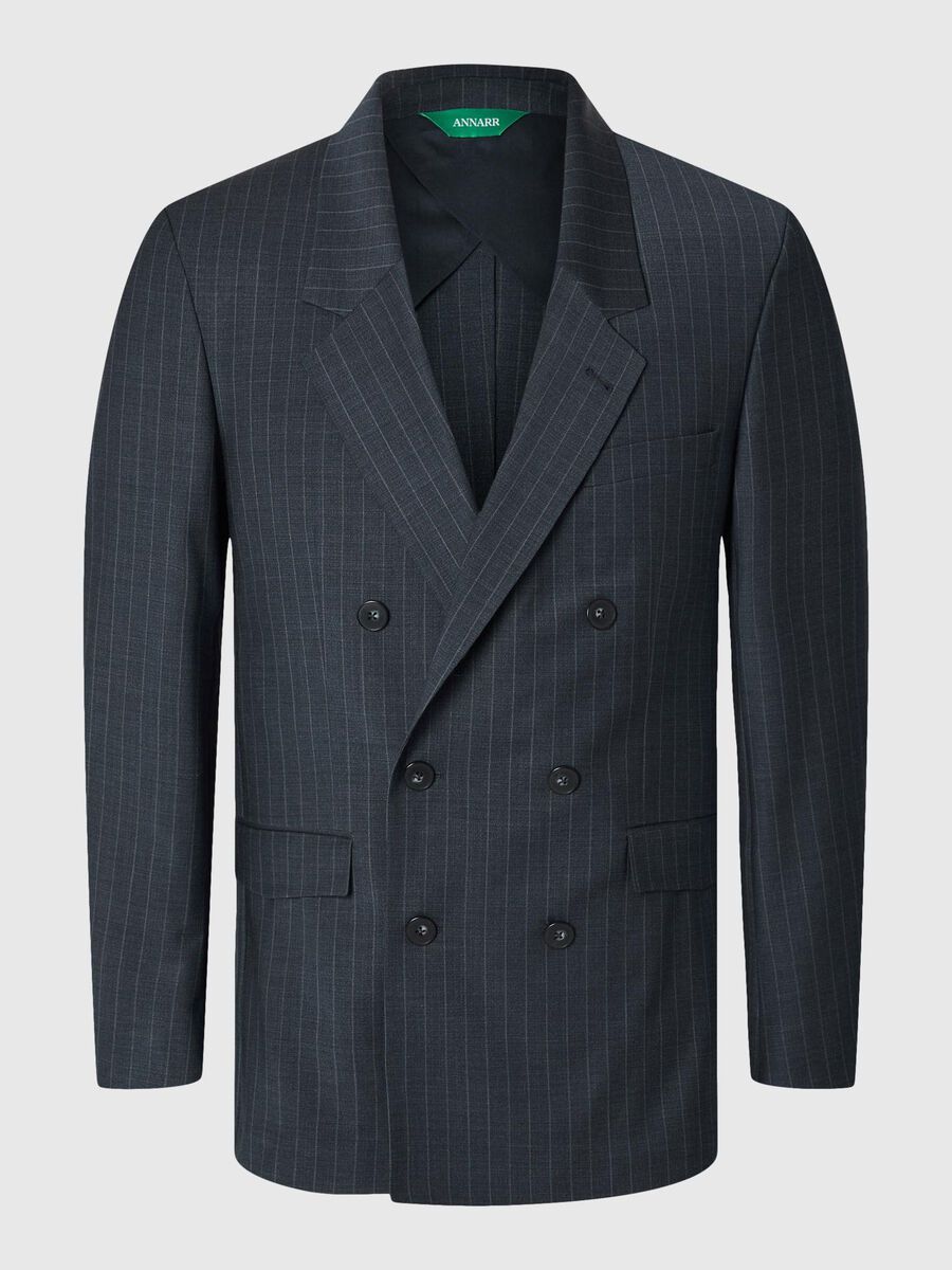 Carousel image - RELAXED FIT DOUBLE-BREASTED BLAZER, Dark Navy | 3