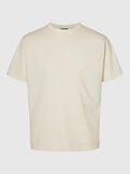 Selected SHORT SLEEVED COTTON T-SHIRT, Birch, highres - 16096871_Birch_001.jpg
