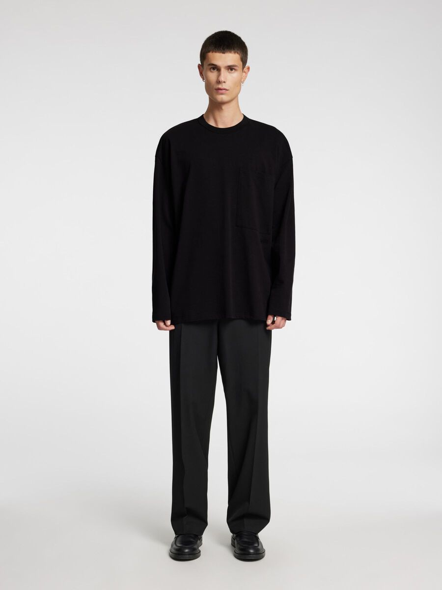 Selected LONG SLEEVED COTTON T-SHIRT, Black Onyx, highres - 16096840_BlackOnyx_005.jpg