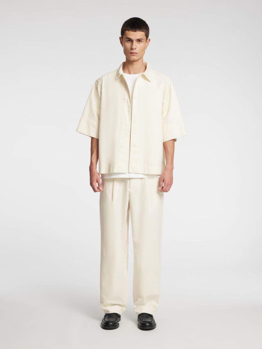 Selected LOOSE FIT TROUSERS, Coconut Milk, highres - 16097054_CoconutMilk_005.jpg