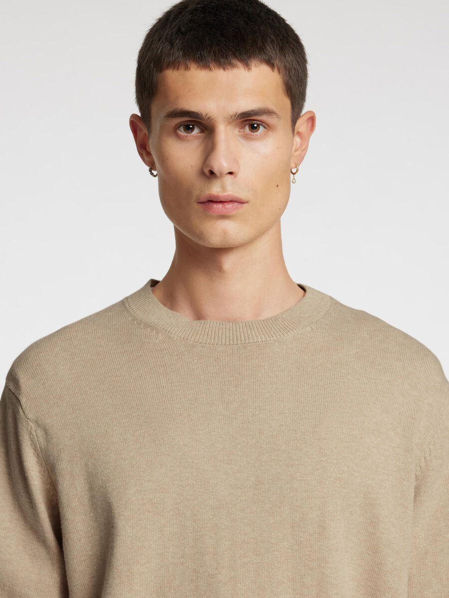 Carousel image - REGULAR FIT KNITTED PULLOVER, Beige | 6
