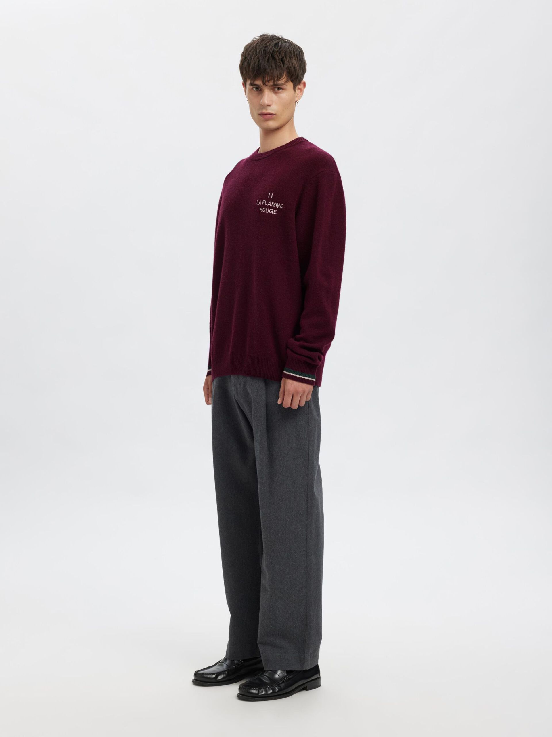 Carousel image - REGULAR FIT KNITTED PULLOVER, Loganberry | 5