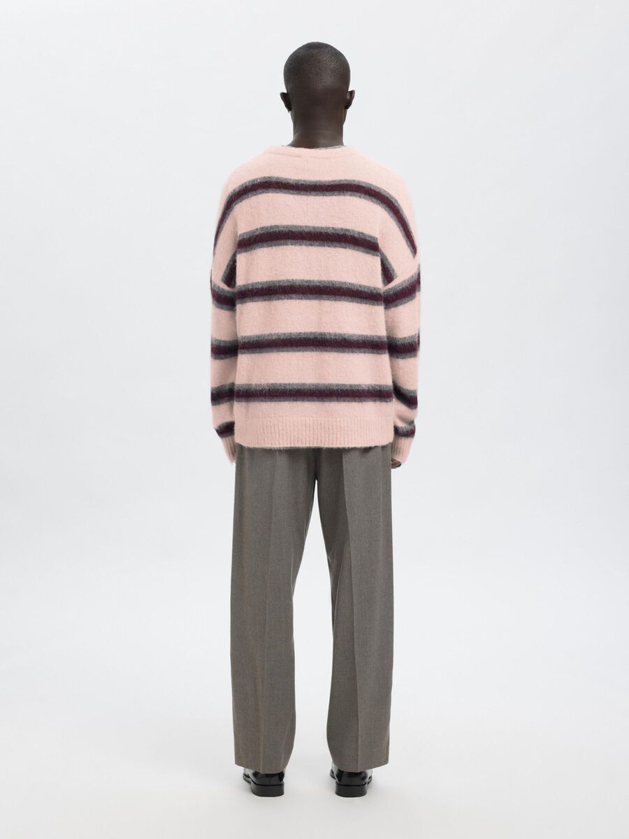 Carousel image - STRIPED KNITTED PULLOVER, Barely Pink | 3