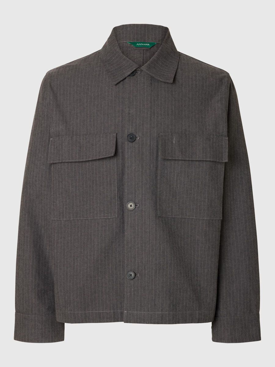 Carousel image - BOXY FIT OVERSHIRT, Dark Gull Gray | 3