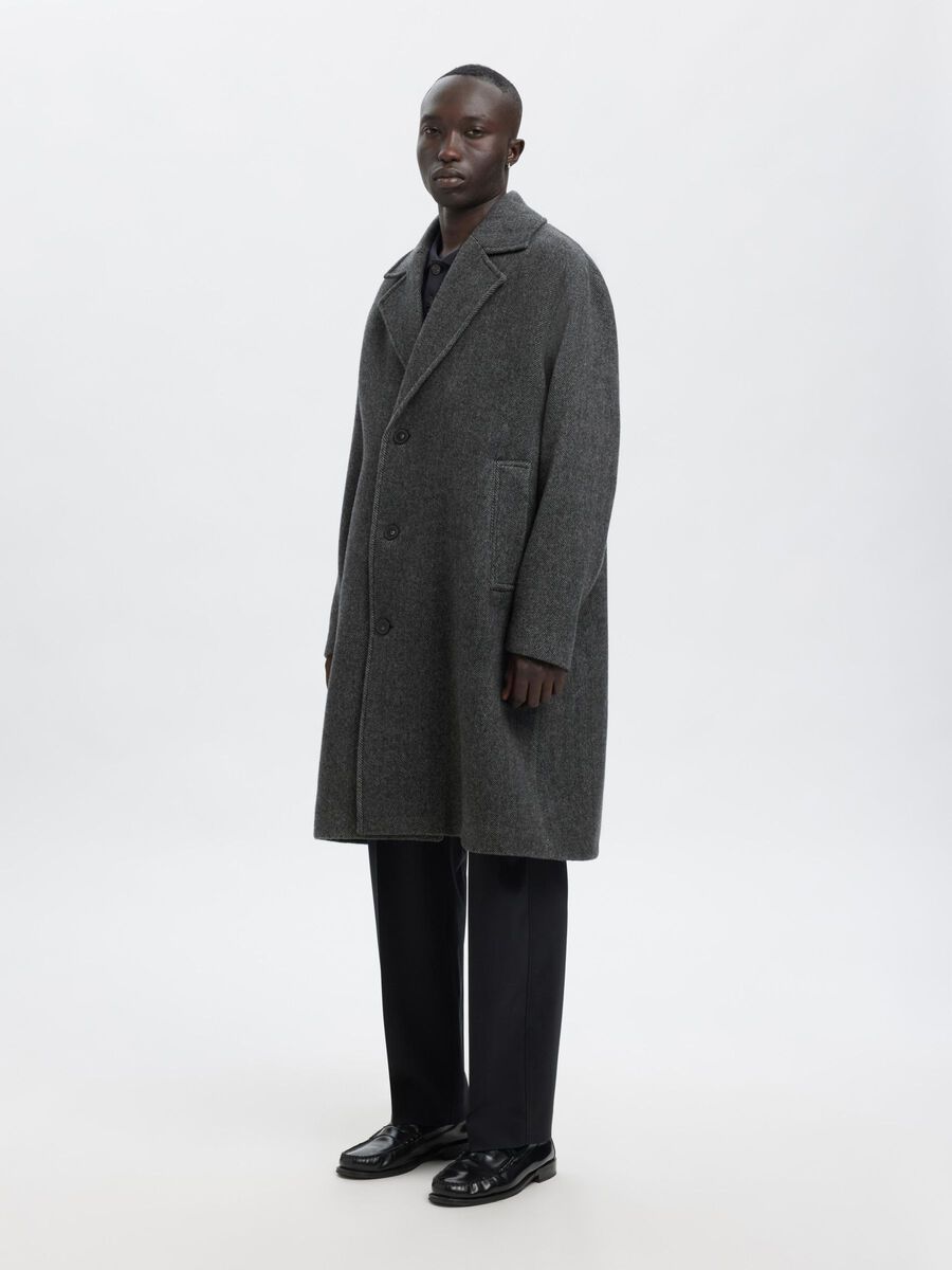 Carousel image - WOOL BLEND COAT, Grey Melange | 5