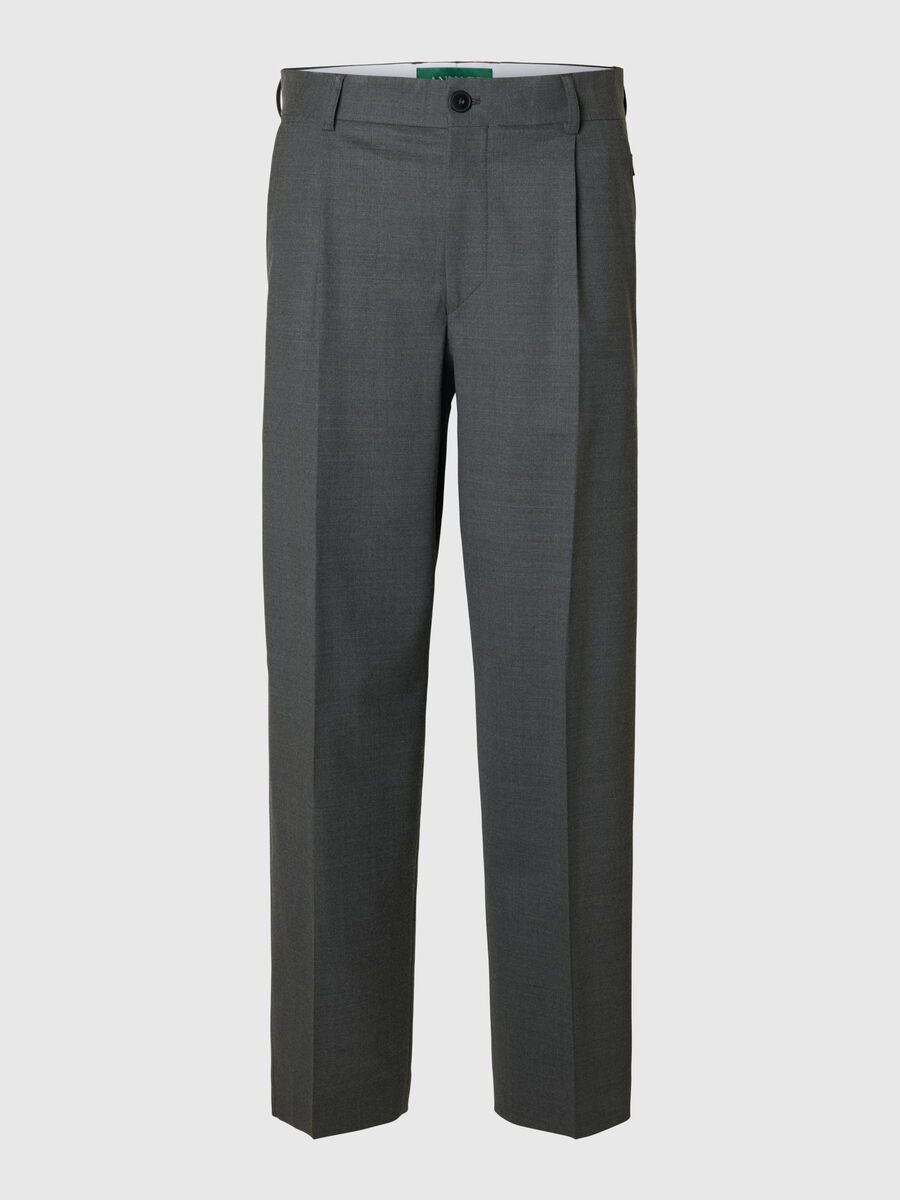 Carousel image - RELAXED FIT TROUSERS, Grey Melange | 3