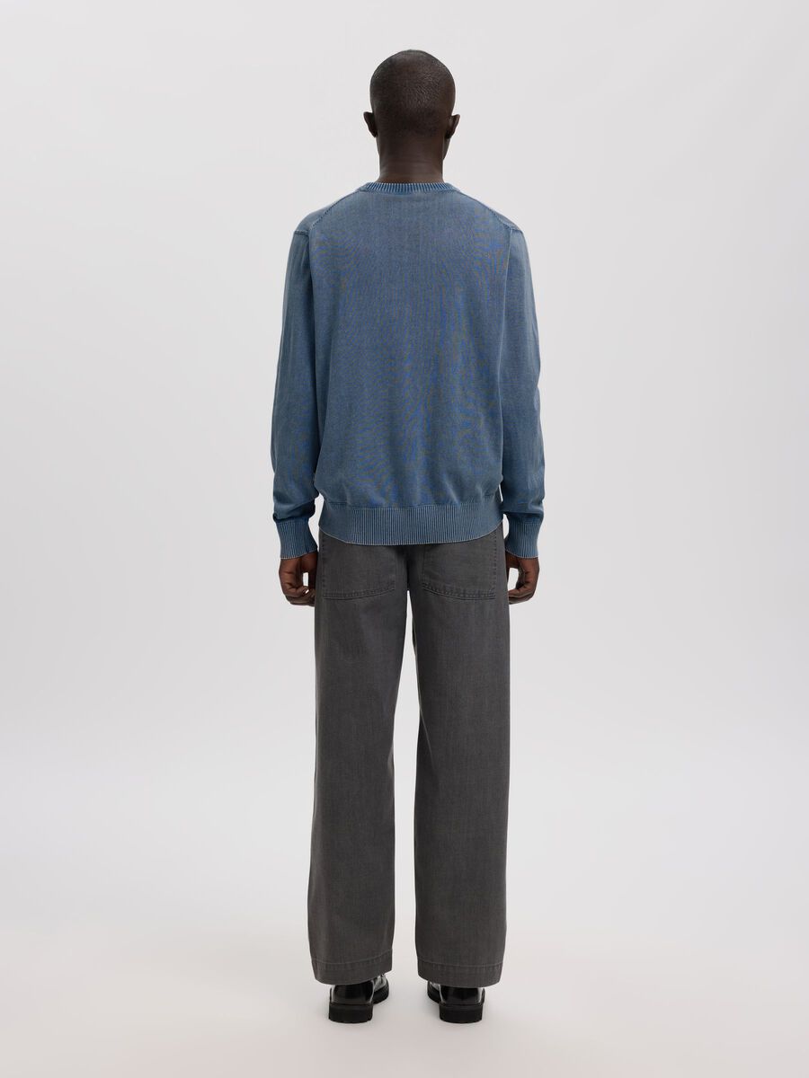 Carousel image - COTTON CREWNECK JUMPER, Dusty Blue | 4