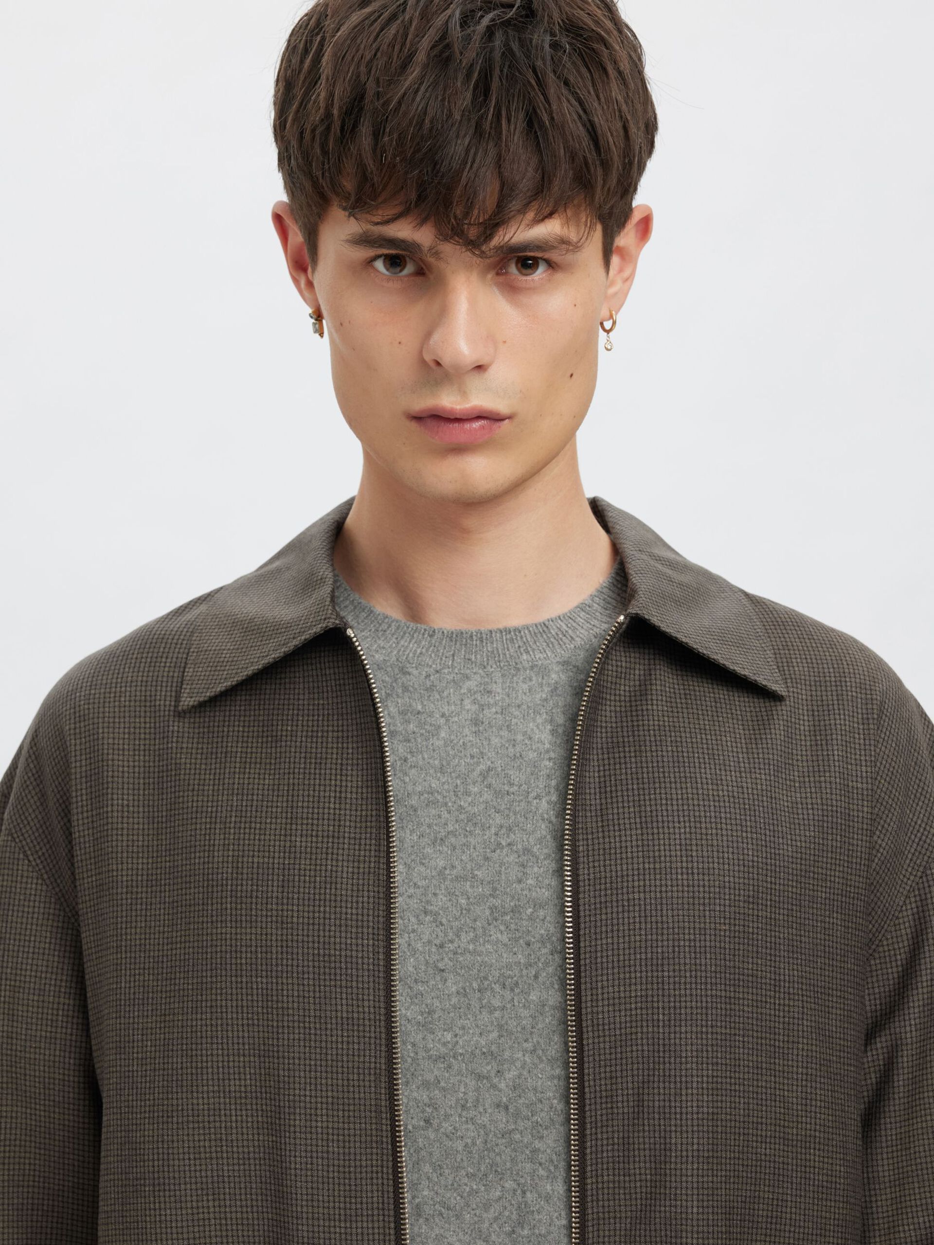 Carousel image - RELAXED FIT WOOL OVERSHIRT, Major Brown | 3