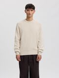 Product image thumbnail - COTTON CREWNECK JUMPER, Oatmeal | 2