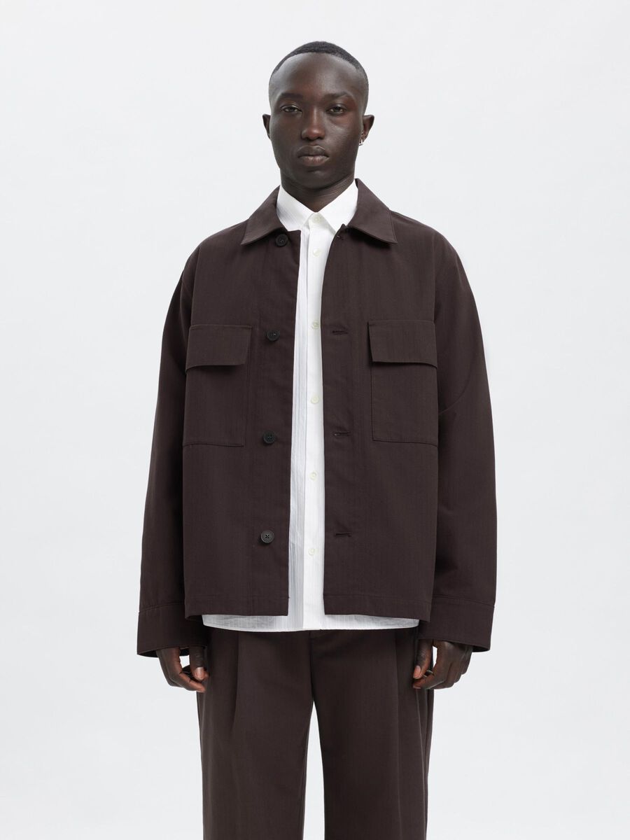 Carousel image - BOXY FIT OVERSHIRT, Chocolate Torte | 2