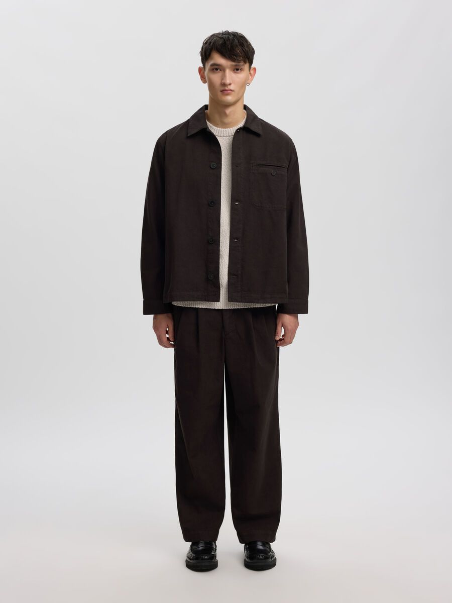 Product tile image - PLEATED LOOSE-FIT TROUSERS, Licorice | 16100548_Licorice