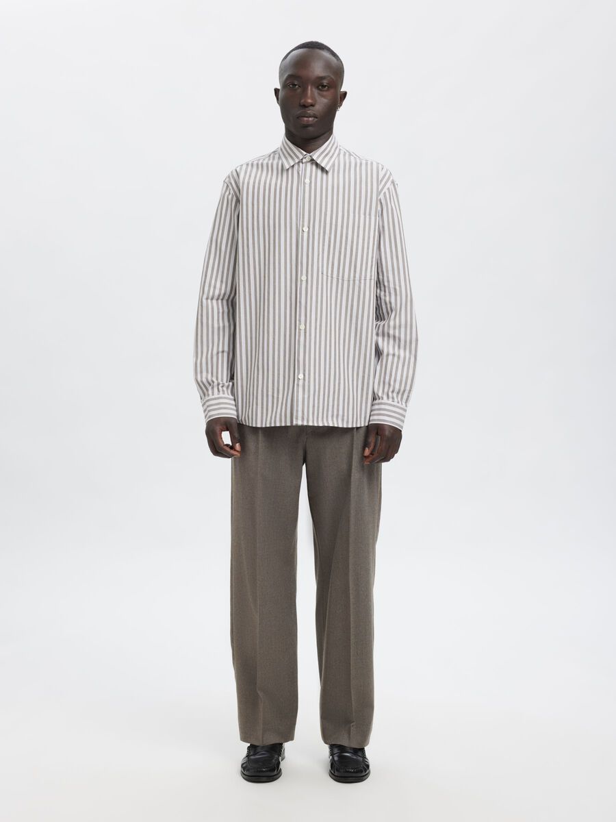 Product tile image - RELAXED FIT WOOL TROUSERS, Morel | 16099523_Morel