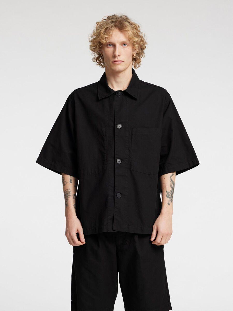 Selected LOOSE FIT OVERSHIRT, Black, highres - 16097595_Black_003.jpg