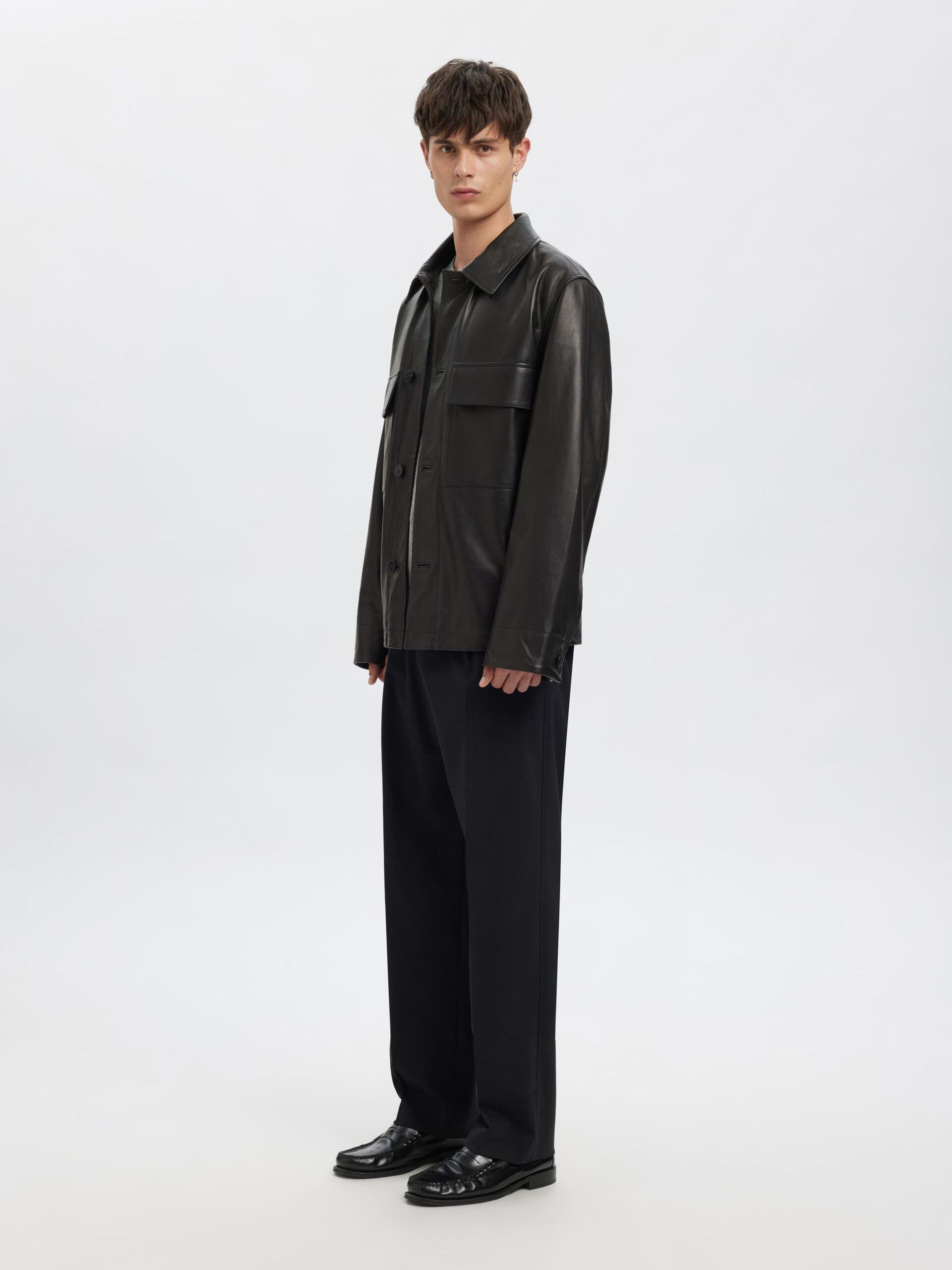 Carousel image - LEATHER JACKET, Black | 5