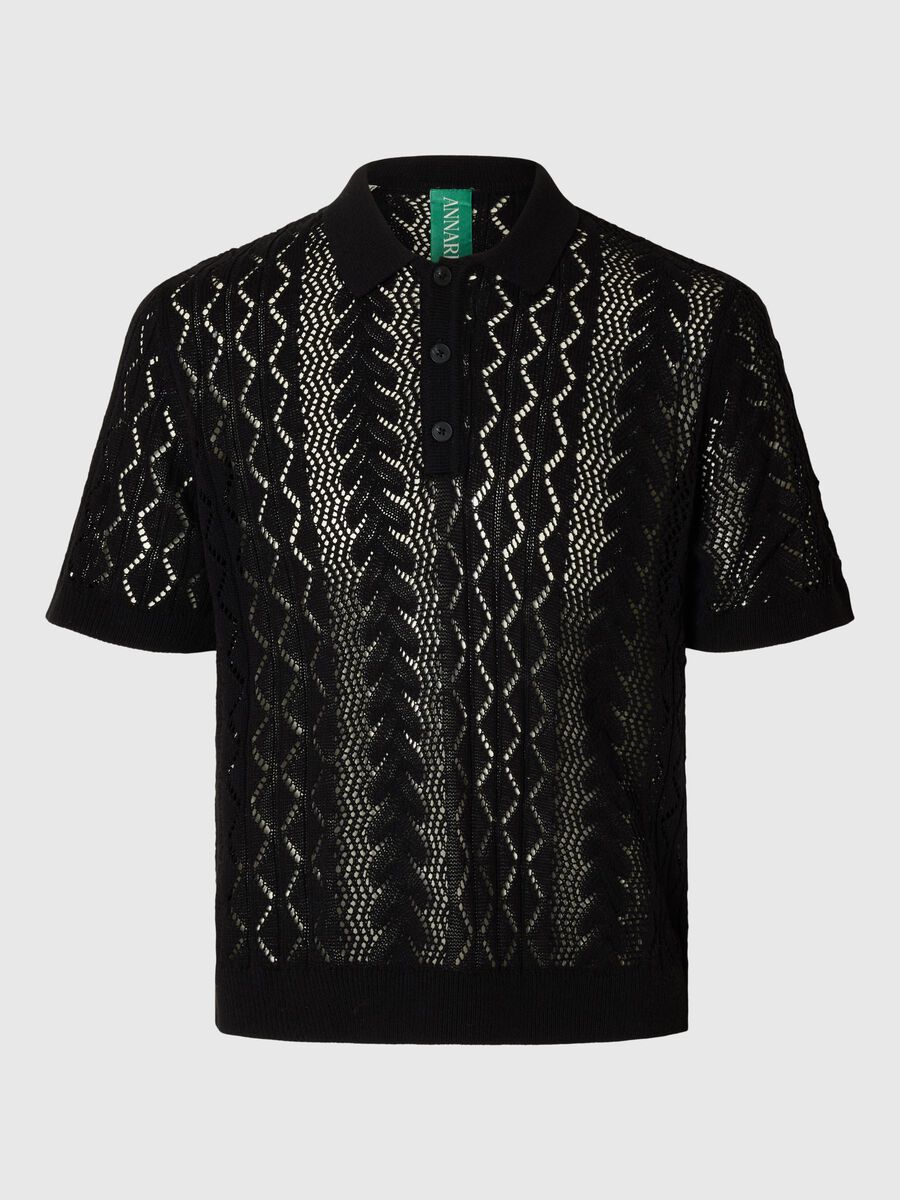 Selected REGULAR FIT KNITTED POLO SHIRT, Black Onyx, highres - 16097625_BlackOnyx_001.jpg