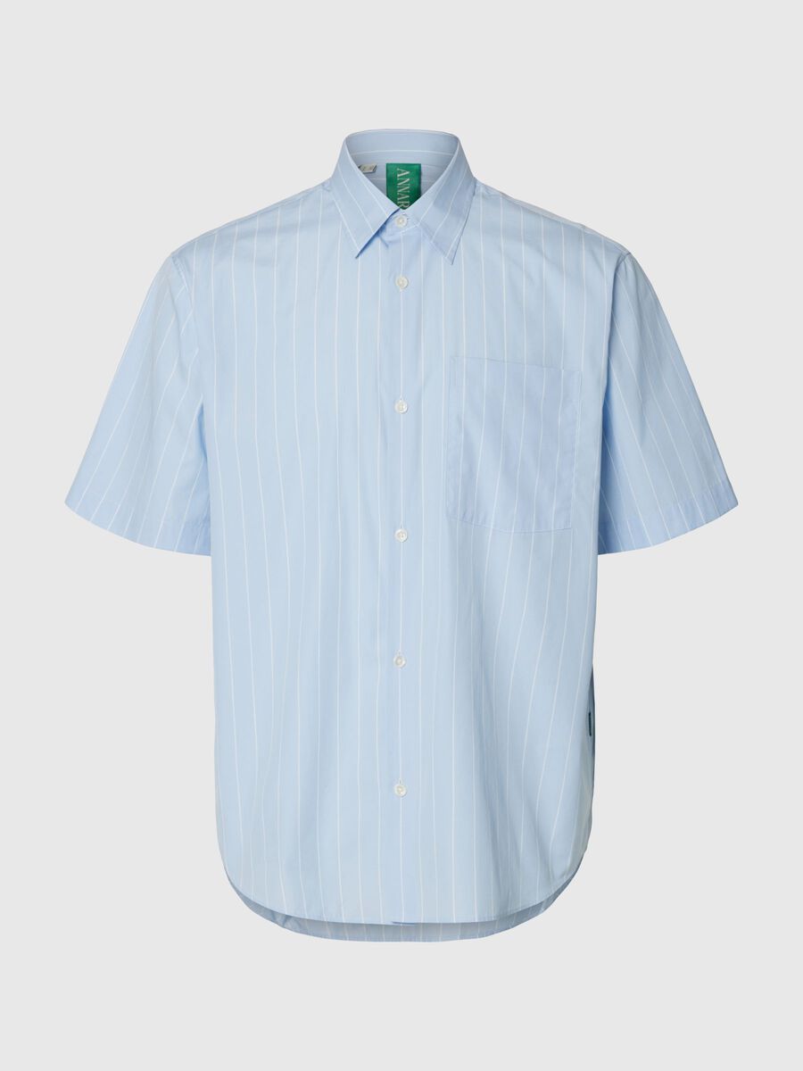 Carousel image - STRIPED SHORT SLEEVED SHIRT, Cashmere Blue | 3