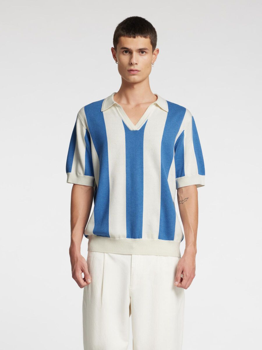 Selected OVERSIZED KNITTED POLO SHIRT, White, highres - 16097166_White_1169909_003.jpg
