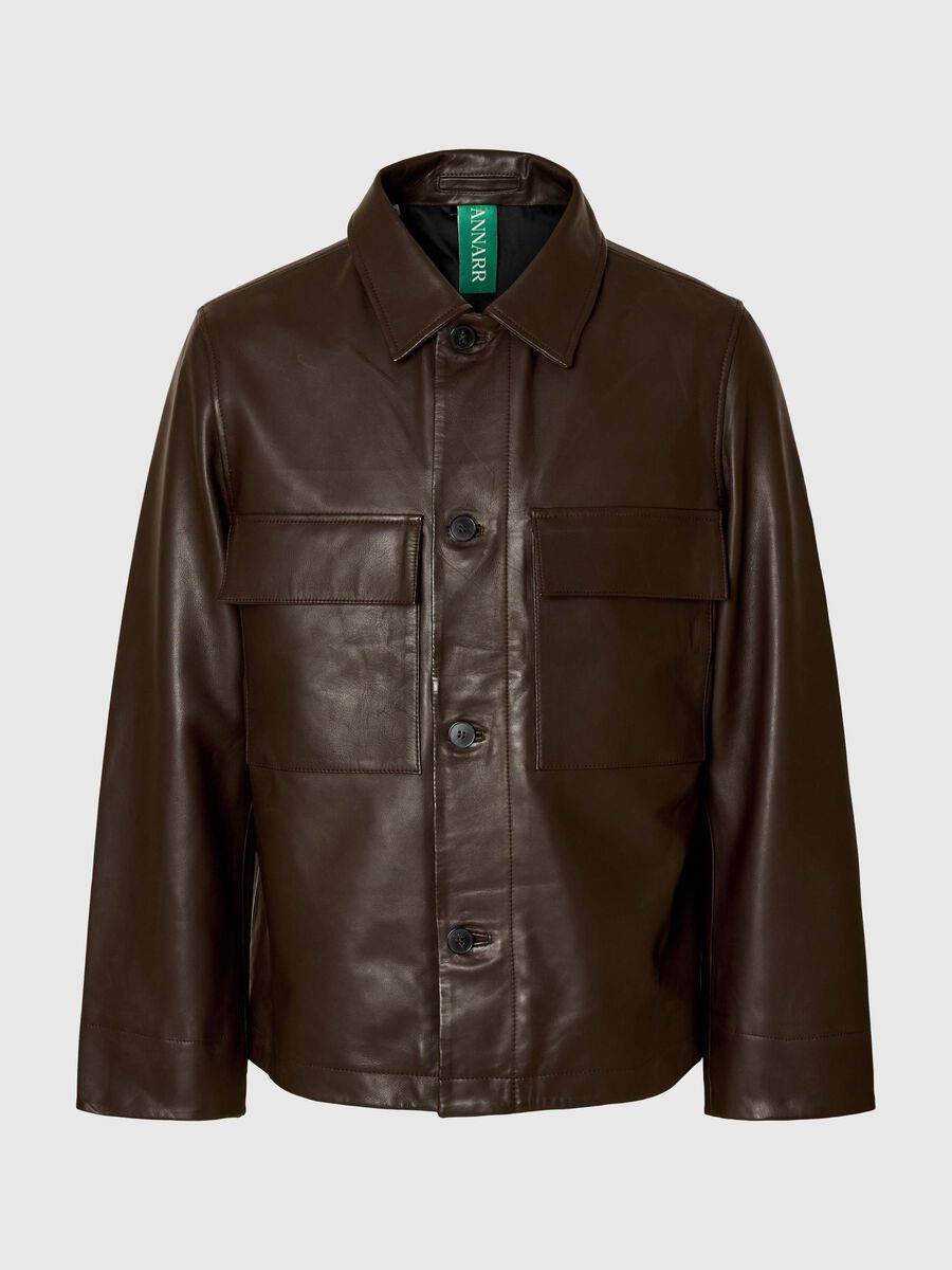 Carousel image - BUTTONED LEATHER JACKET, Delicioso | 3