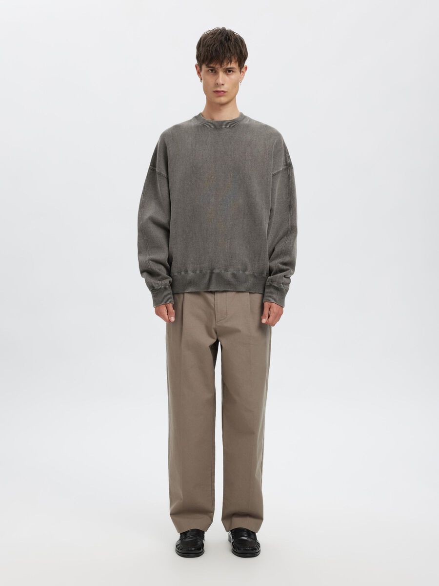 Carousel image - OVERSIZED KNITTED JUMPER, Grey Melange | 1