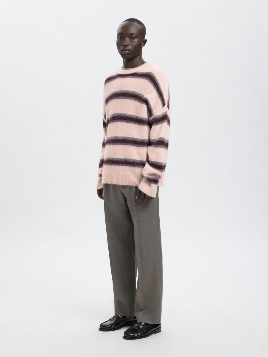 Carousel image - STRIPED KNITTED PULLOVER, Barely Pink | 4