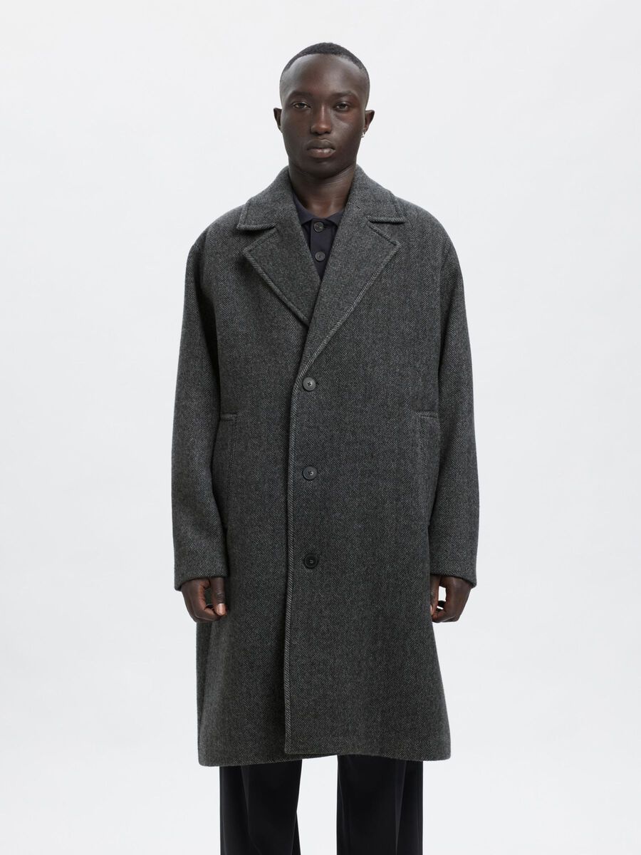 Carousel image - WOOL BLEND COAT, Grey Melange | 2