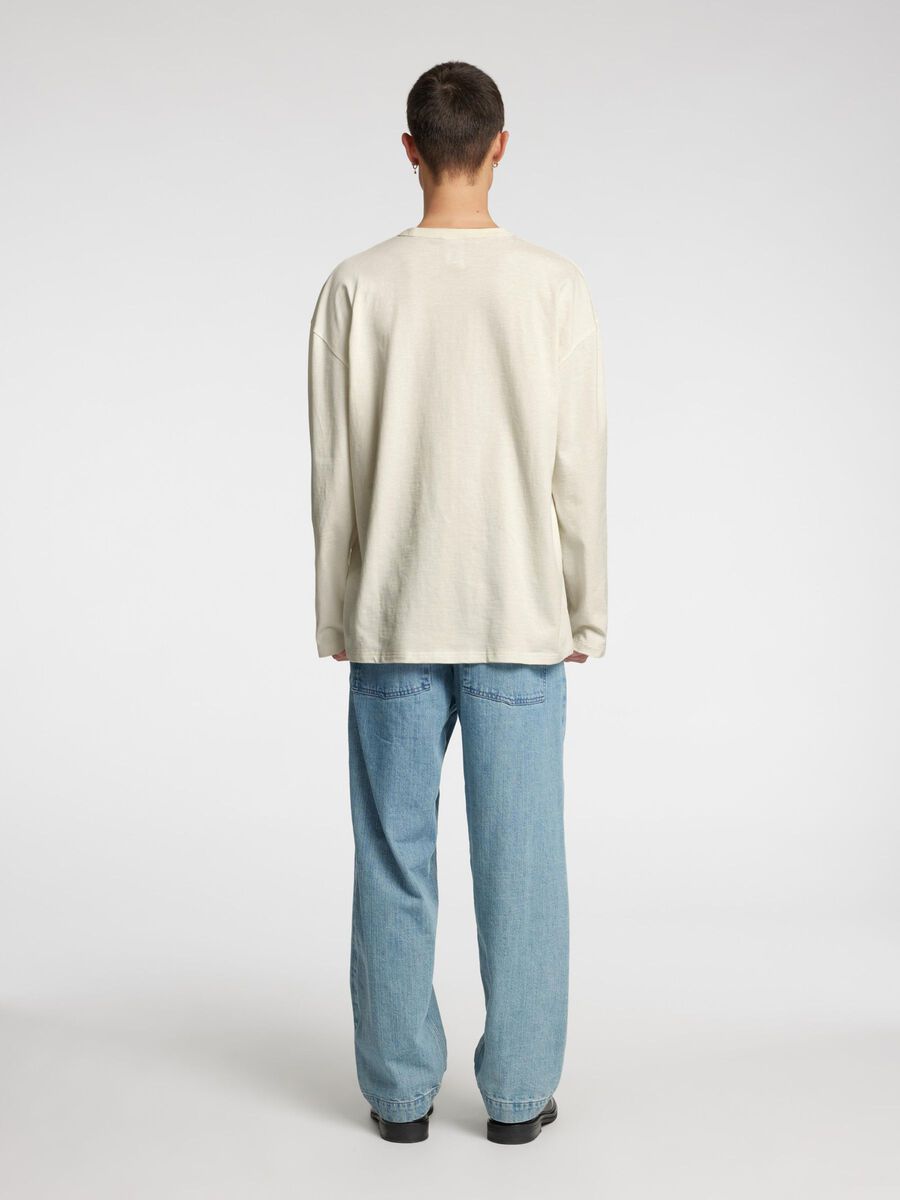 Carousel image - COTTON LONG-SLEEVED T-SHIRT, Coconut Milk | 4